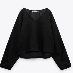 Zara TEXTURED WOOL BLEND TOP